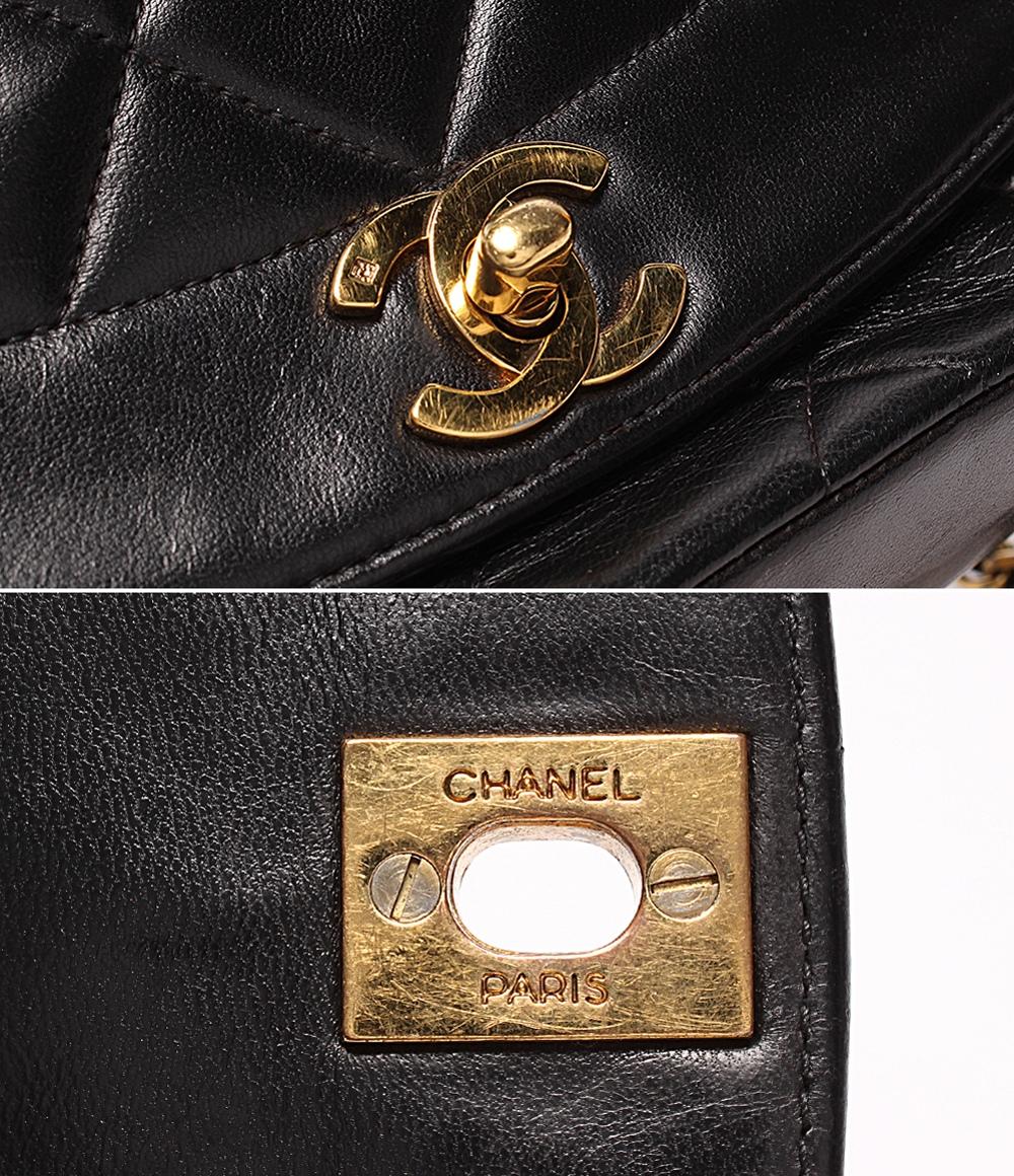 CHANEL チェーンショルダーバッグ シングルチェーン シングルフラップ ゴールド金具 マトラッセ ダイアナ22 レディース シャネル