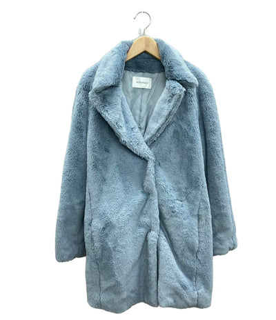 美品 マウジー 中綿ファーハーフコート アウター ジャケット レディース SIZE F MOUSSY