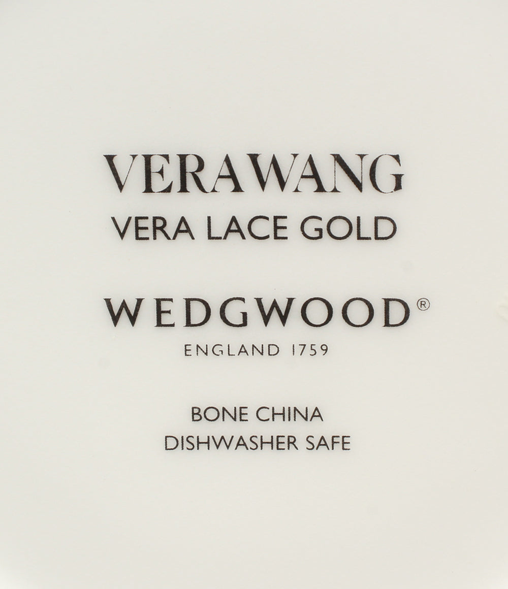 美品 WEDGWOOD マルチソーサー 皿 2点セット 13cm ヴェラ ウォン ヴェラレース プラチナ ゴールド ウェッジウッド