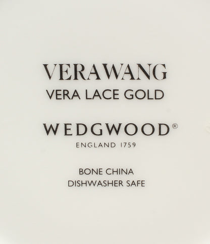 美品 WEDGWOOD マルチソーサー 皿 2点セット 13cm ヴェラ ウォン ヴェラレース プラチナ ゴールド ウェッジウッド