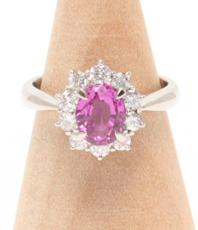 美品 リング 指輪 Pt900 ピンクサファイヤ 1.53ct ダイヤ 0.57ct レディース SIZE 11号