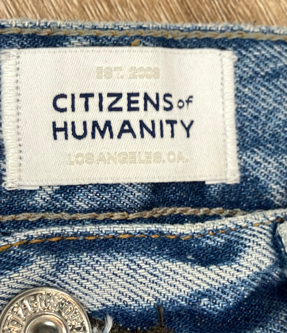 Citizens of humanity デニムパンツ ボタンフライ ダメージ加工 インディゴブルー Aylaジーンズ レディース SIZE 23 (XXS)