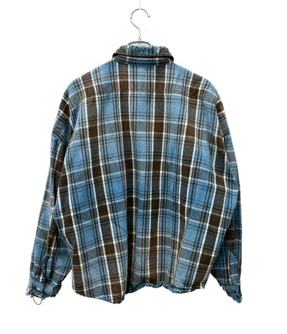 SAINT MICHAEL 長袖シャツ ストリート 24AW  ダメージ ヴィンテージ加工 FRANNEL SHIRT  BLUE+GRAY SM-YS1-0000-024 メンズ SIZE M セントマイケル