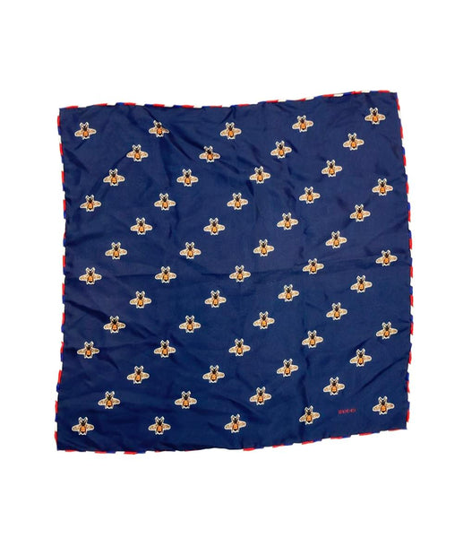 GUCCI ポケットチーフ、シルクスカーフ GUCCI スカーフ ポケットチーフ シルク100% 蜂柄 レディース グッチ