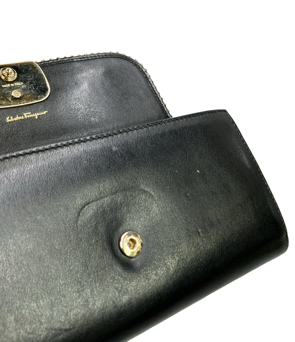 Salvatore Ferragamo 長財布 リボンスタッズ付き ヴァラ レディース