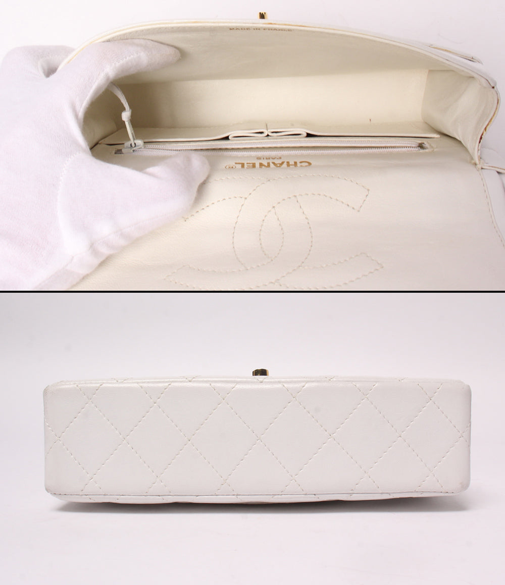 CHANEL チェーンショルダーバッグ Wチェーン Wフラップ 肩掛け ラムスキン パリ限定 マトラッセ レディース シャネル