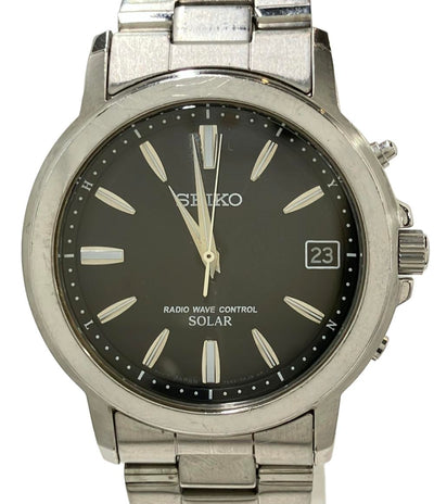 SEIKO 腕時計 ソーラー ブラック 7B52-0AF0 メンズ セイコー