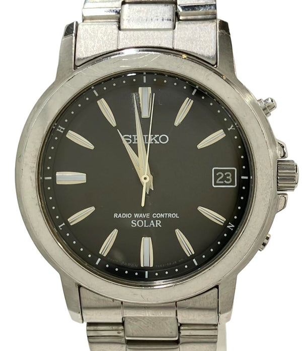 SEIKO 腕時計 ソーラー ブラック 7B52-0AF0 メンズ セイコー – Rehello