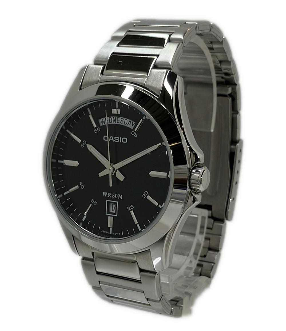 美品 CASIO 腕時計 クオーツ ブラック MTP-1370 メンズ カシオ