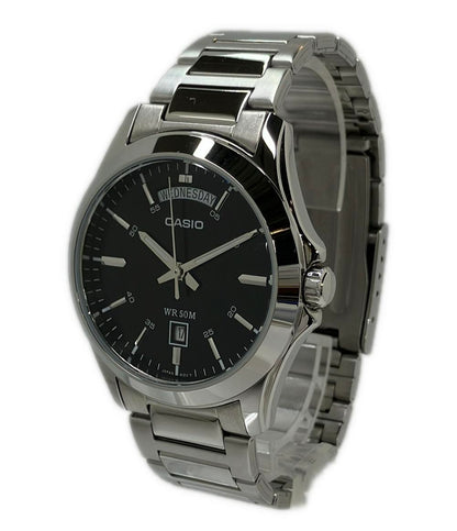 美品 CASIO 腕時計 クオーツ ブラック MTP-1370 メンズ カシオ