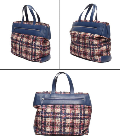 シャネル トートバッグ シルバー金具 ツイードプリント レディース CHANEL