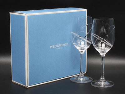 美品 WEDGWOOD ワイングラス 2点セット ペア プロミシス ウィズディスリング ウエッジウッド