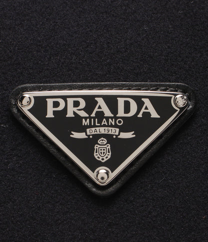 美品 PRADA キャップ ウール トライアングルロゴ マジックテープ式 2HC249 2DUF レディース メンズ SIZE S プラダ