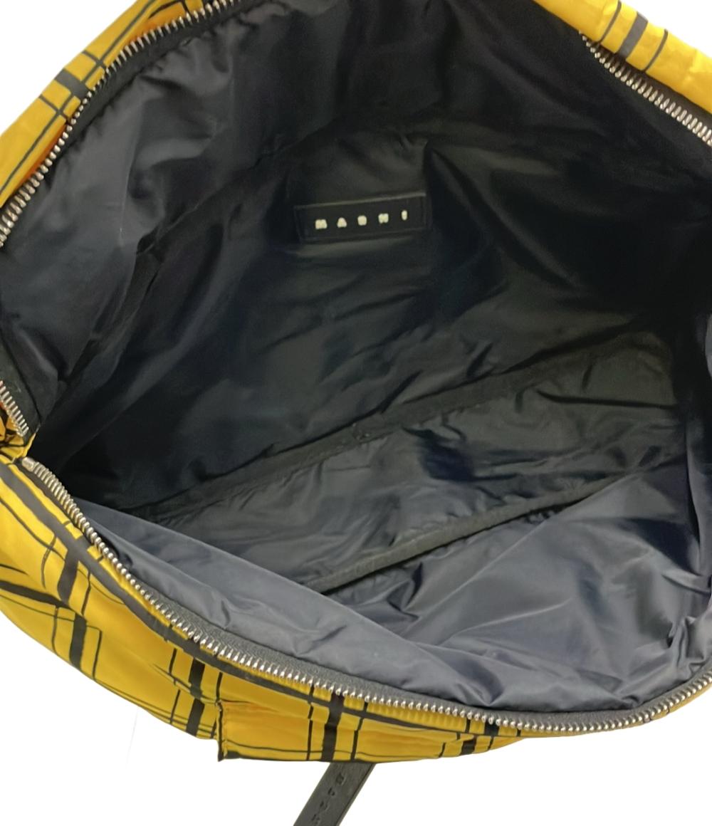 新品同様 マルニ チェック ナイロン シルバー金具 イエロー ブラック ショルダーバッグ 0138【中古】MARNI 楽天市場】新品同様 マルニ チェック ナイロン シルバー金具 イエロー