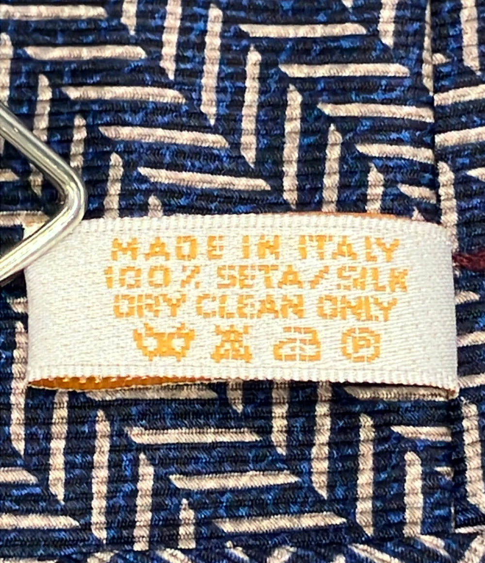 美品 BVLGARI ネクタイ ヘリンボーン柄 シルク100% メンズ ブルガリ