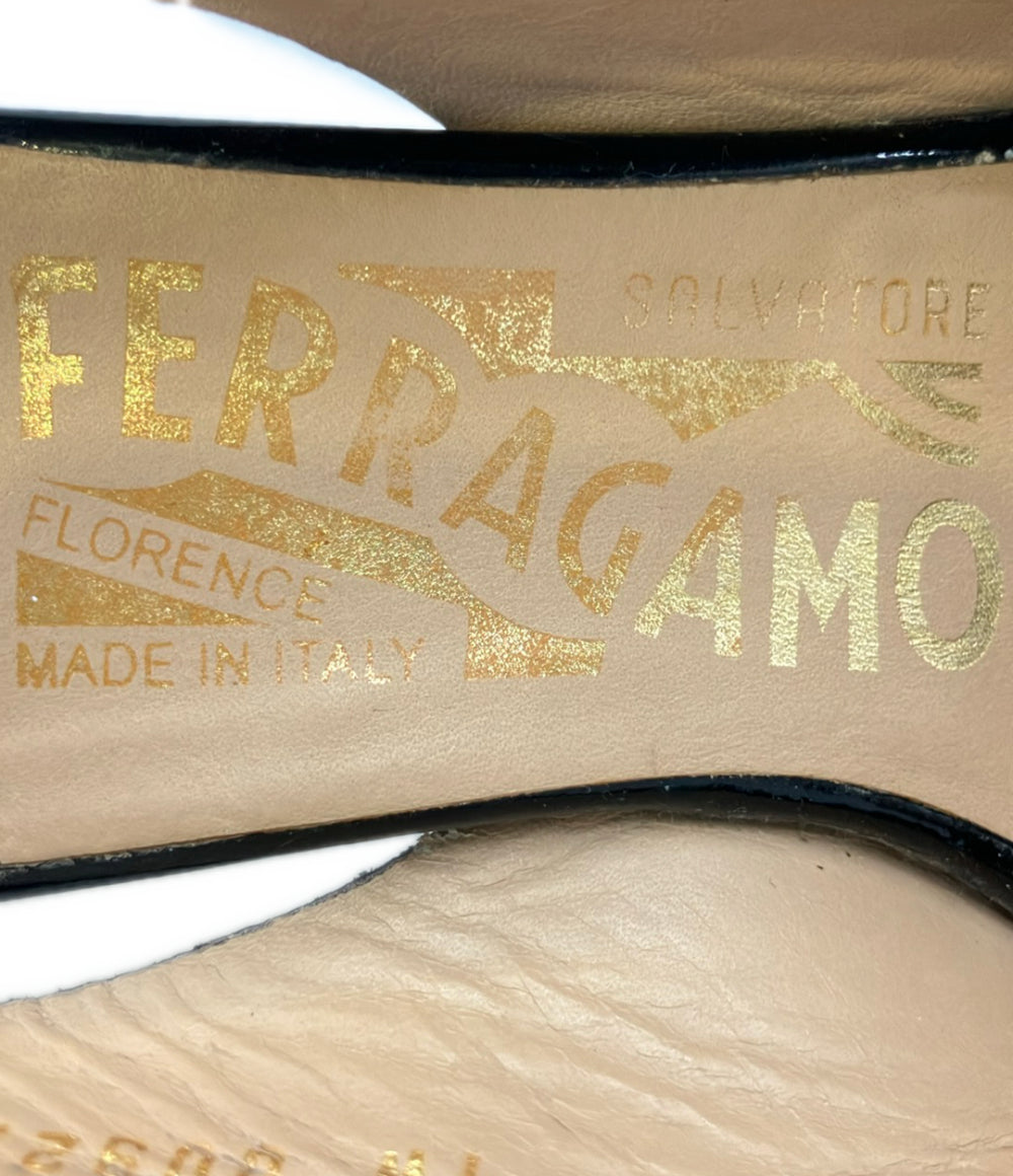 Salvatore Ferragamo ウェッジソールエナメルサンダル YW 00927 レディース SIZE 4 1/2 サルヴァトーレフェラガモ