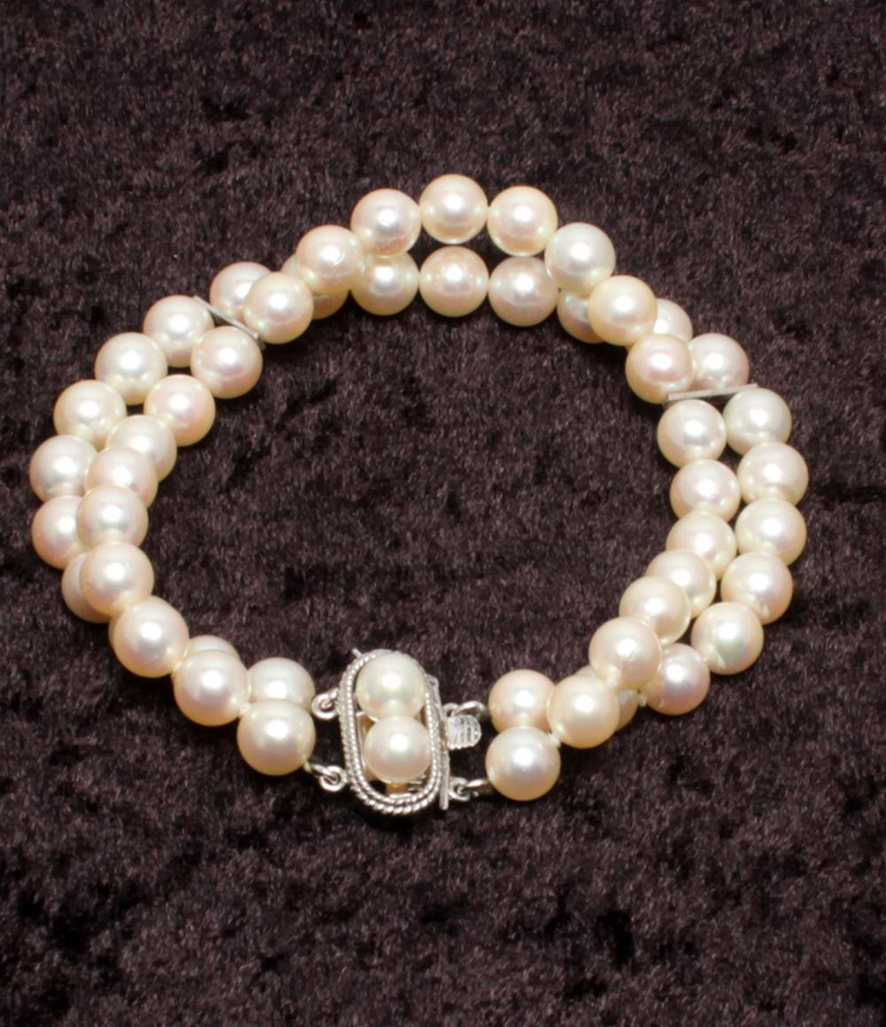 2連ブレスレット SV パール 6.0-6.5mm レディース