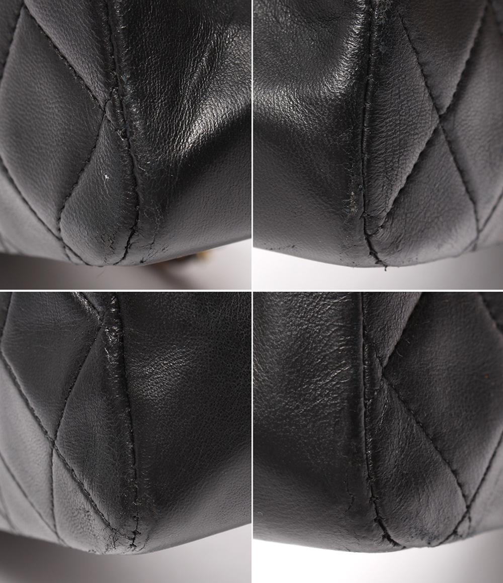 シャネル チェーンショルダーバッグ Ｗチェーン ダブルフラップ ゴールド金具 ラムスキン 0番台 マトラッセ27 レディース CHANEL