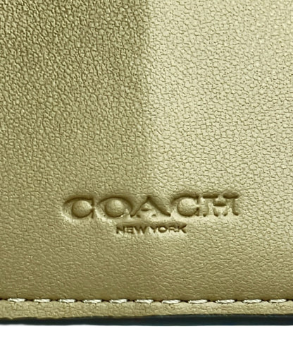 美品 コーチ 二つ折り財布 Wホック シグネチャー CP255 レディース COACH