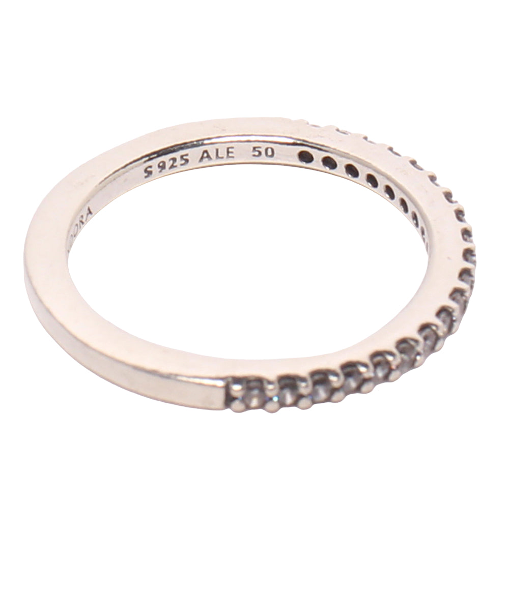 美品 PANDORA リング 指輪 SV925 ハーフエタニティ レディース SIZE 10号 パンドラ