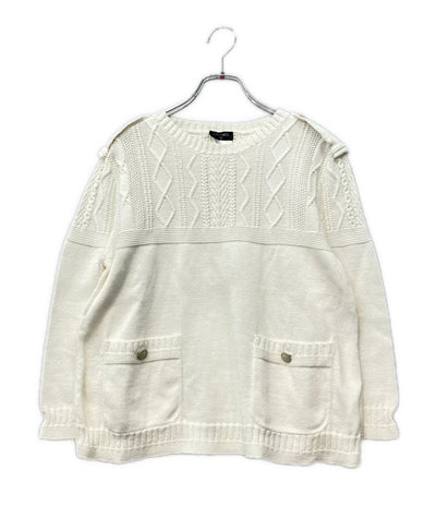 CHANEL 長袖 ココマークボタン コットンニット P53666K06997 レディース SIZE 40 (S) シャネル