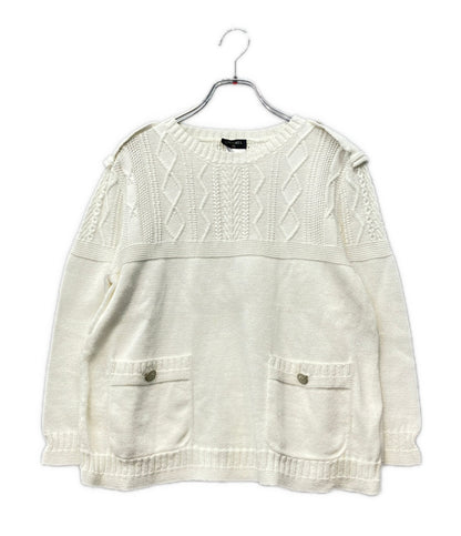 CHANEL 長袖 ココマークボタン コットンニット P53666K06997 レディース SIZE 40 (S) シャネル