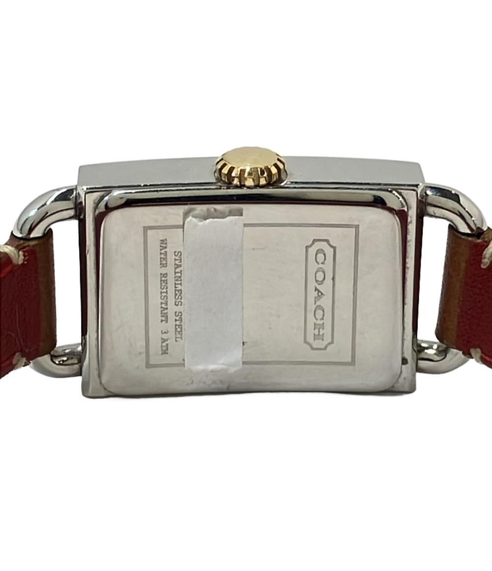 COACH コーチウォッチ クォーツ レクタングル 0220 SS レザー 革 COACH - COACH コーチウォッチ クォーツ レクタングル 0220 SS レザー