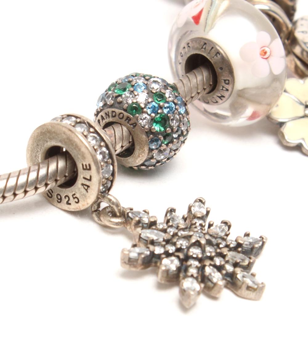 PANDORA ブレスレット バングル SV925 チャーム フラワーモチーフ 花モチーフ レディース パンドラ