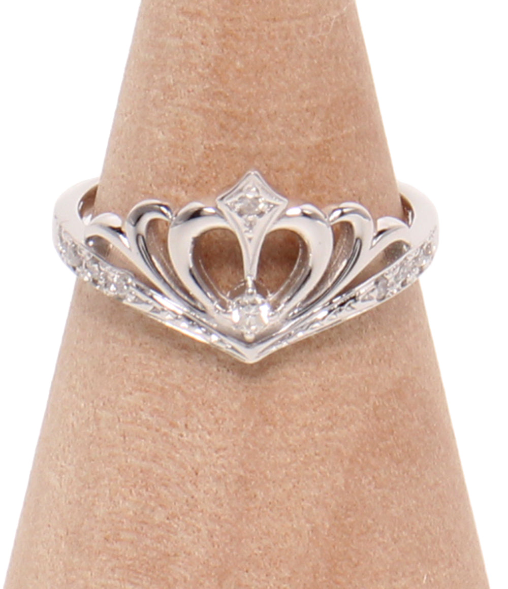 美品 Samantha Tiara リング 指輪 K18WG ダイヤ 0.09ct ティアラモチーフ レディース SIZE 7号 サマンサティアラ