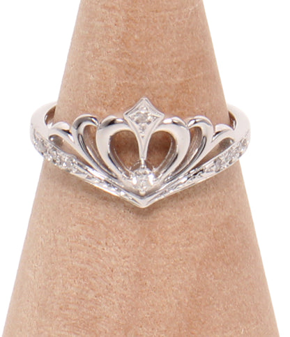 美品 Samantha Tiara リング 指輪 K18WG ダイヤ 0.09ct ティアラモチーフ レディース SIZE 7号 サマンサティアラ