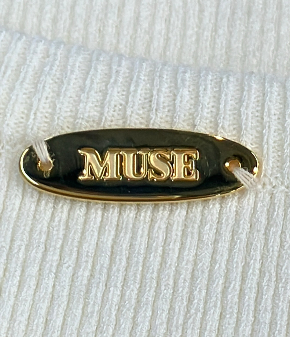MUSE 半袖 リブニット クルーネック レディース ミューズ