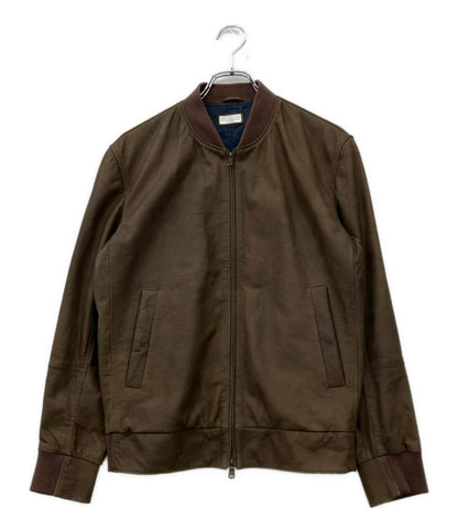 Brunello Cucinelli レザージャケット ブルゾン ダブルジップ DT9225319 メンズ SIZE XS ブルネロクチネリ