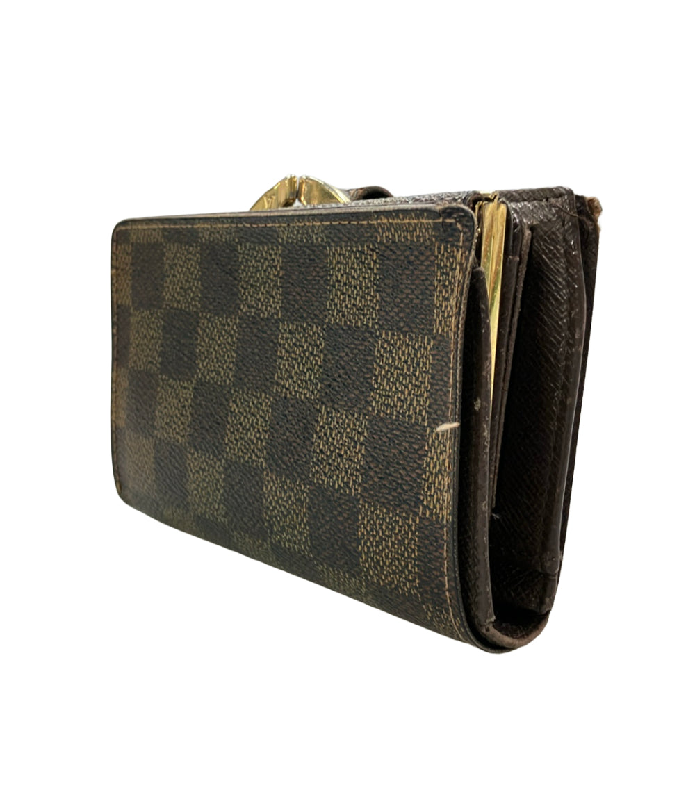 LOUIS VUITTON 二つ折り財布 がま口 ポルトフォイユ ヴィエノワ ダミエ エベヌ N61674 レディース ルイ・ヴィトン