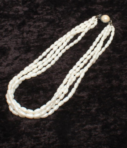 4連ネックレス 淡水パール レディース