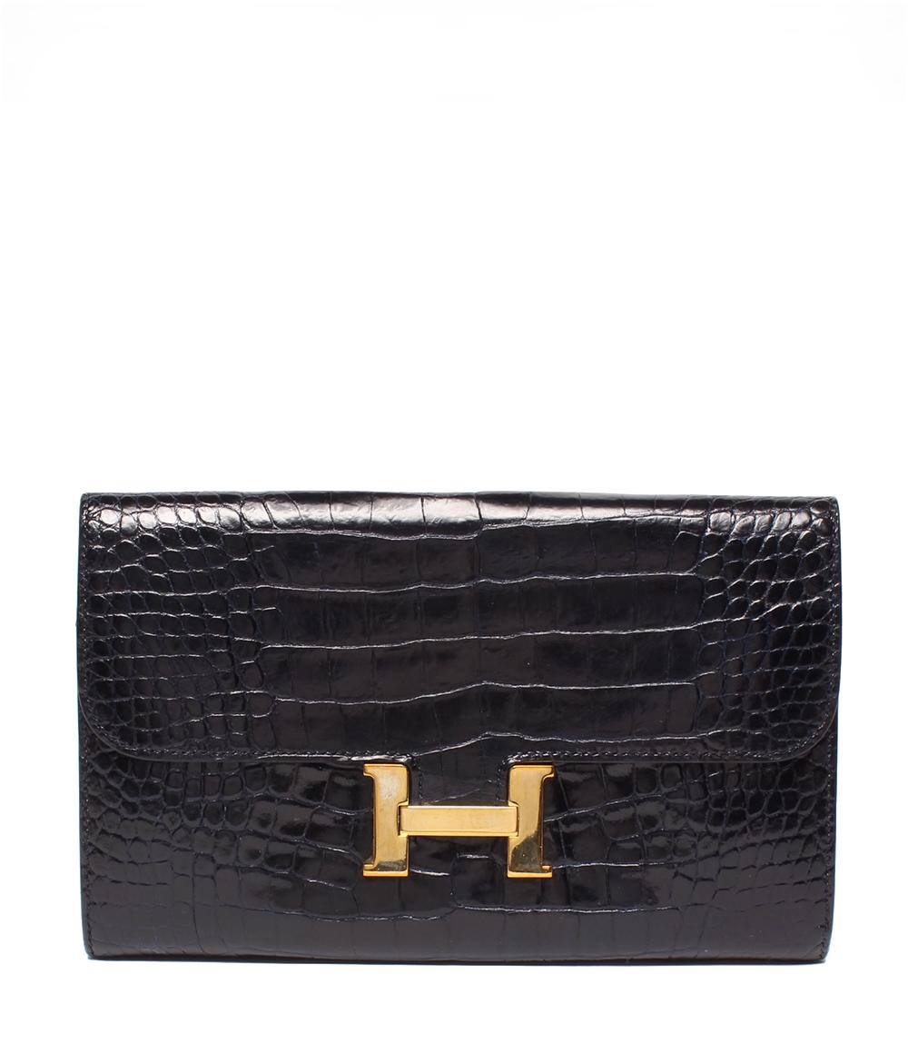 エルメス 長財布 クロコダイル アリゲーター ゴールド金具 A刻印 コンスタンスロング レディース HERMES