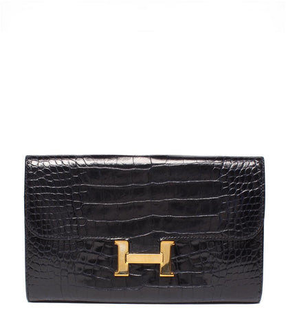 エルメス 長財布 クロコダイル アリゲーター ゴールド金具 A刻印 コンスタンスロング レディース HERMES