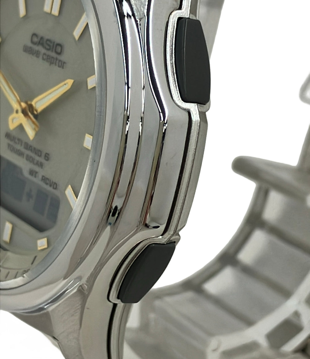 美品 CASIO 腕時計 ウェーブセプター ソーラー WVA-M630 メンズ カシオ