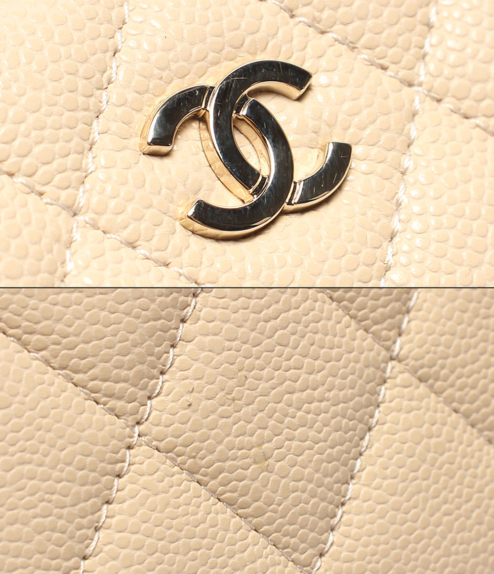 美品 CHANEL 2WAYチェーンショルダーバッグ ミニボストンバッグ 斜め掛け ゴールド金具 キャビアスキン マトラッセ レディース シャネル