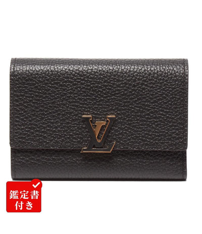 美品 ルイ・ヴィトン 三つ折り財布 ポルトフォイユ カプシーヌ コンパクト M62157 レディース LOUIS VUITTON