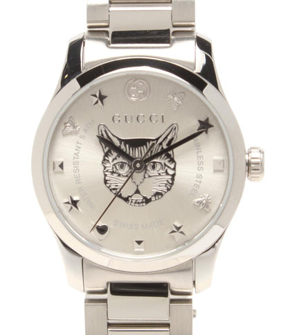 美品 グッチ 腕時計 Gタイムレス クオーツ シルバー YA126595 レディース GUCCI