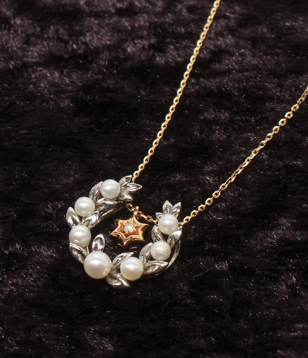 美品 STAR JEWELRY Girl ネックレス K10 SV ダイヤ 0.008ct レディース スタージュエリーガール