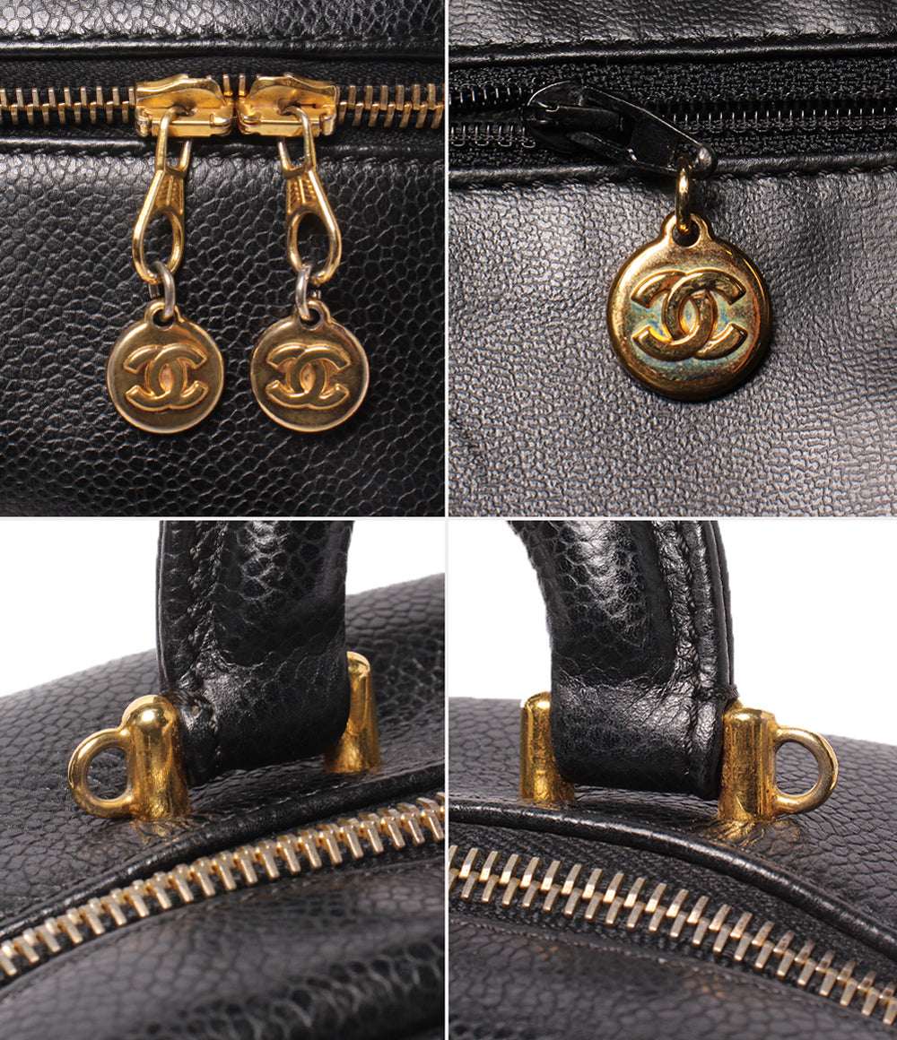 CHANEL 2way バニティバッグ ショルダーバッグ 斜め掛け ココマーク キャビアスキン ゴールド金具 5番台 レディース シャネル
