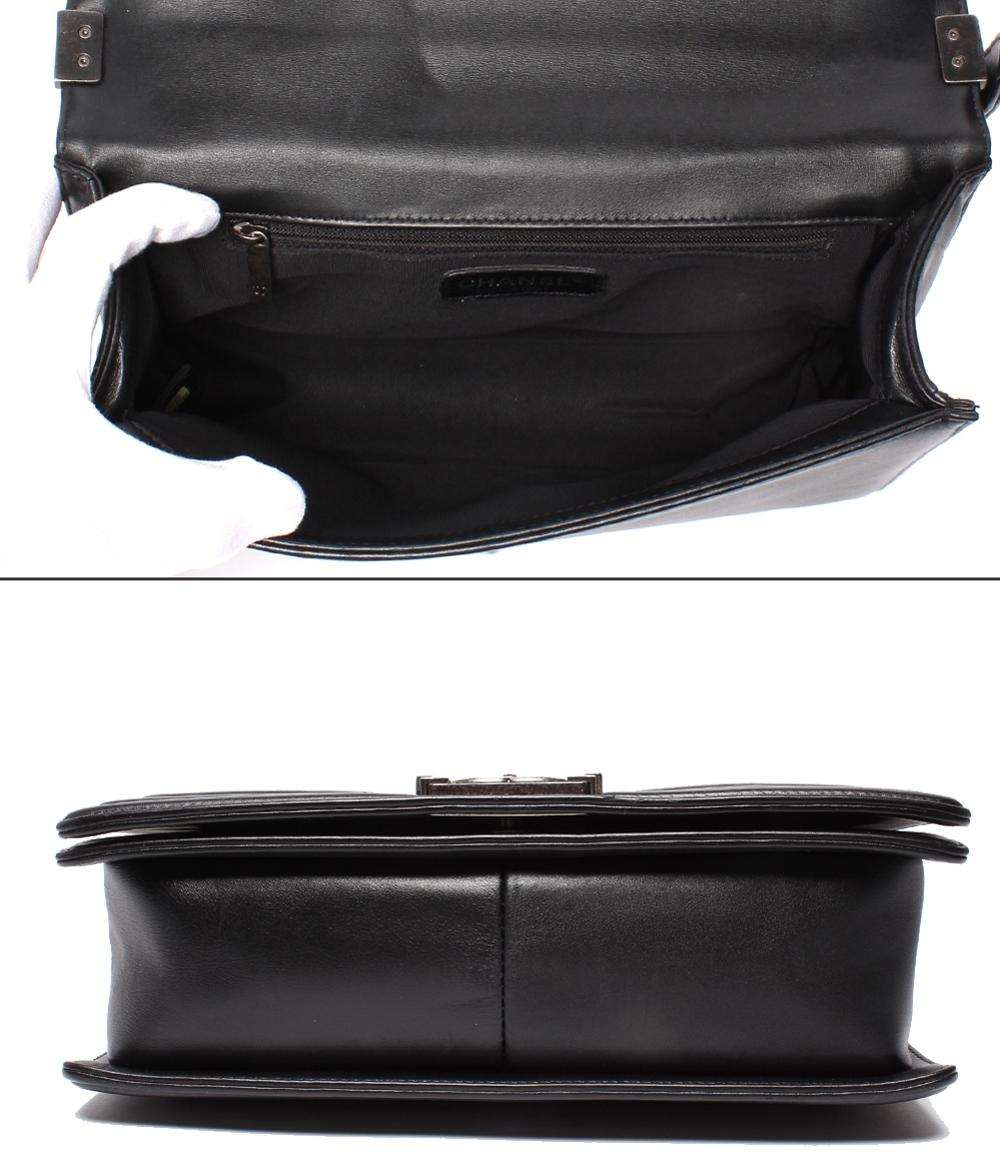 CHANEL チェーンショルダーバッグ 肩掛け ヴィンテージシルバー金具 スムースレザー 19番台 レディース シャネル