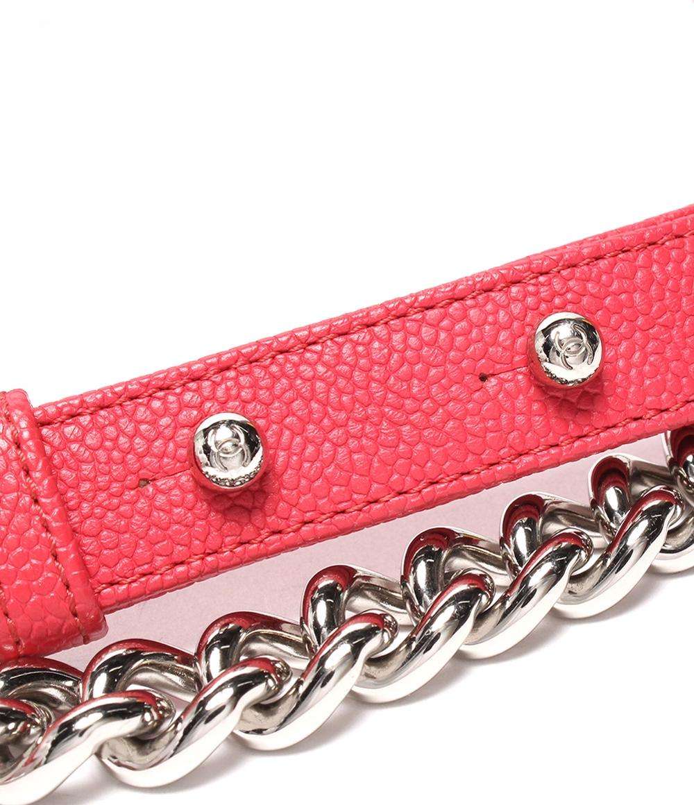 美品 CHANEL チェーンショルダーバッグ シルバー金具 キャビアスキン ボーイシャネル25 レディース シャネル