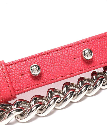 美品 CHANEL チェーンショルダーバッグ シルバー金具 キャビアスキン ボーイシャネル25 レディース シャネル