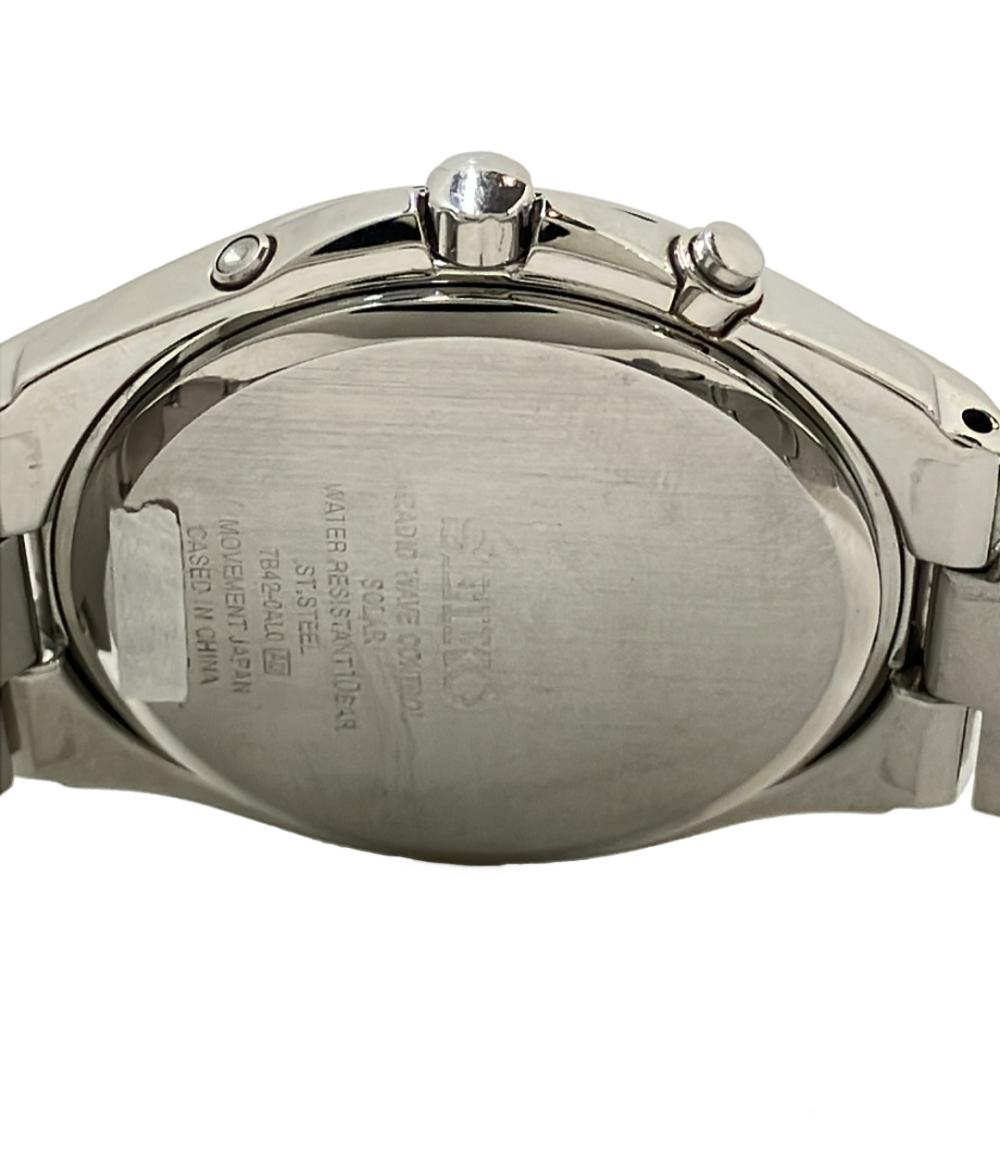 SEIKO 腕時計 ソーラー シルバー 7B42-0AL0 メンズ セイコー