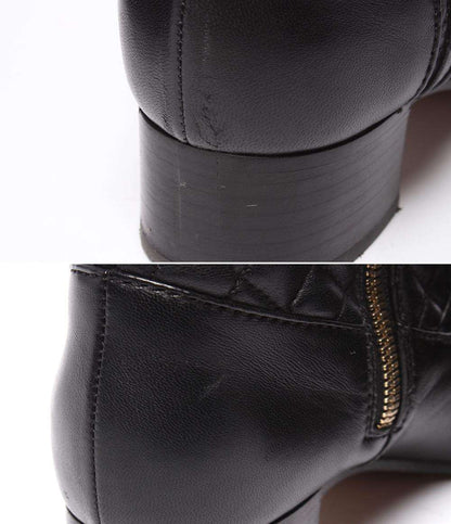 CHANEL ショートブーツ サイドファスナー パール マトラッセ ゴールド金具 G34074 レディース SIZE 38 (24cm) シャネル