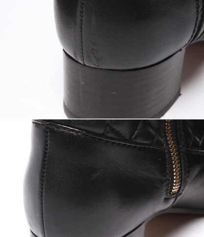 CHANEL ショートブーツ サイドファスナー パール マトラッセ ゴールド金具 G34074 レディース SIZE 38 (24cm) シャネル