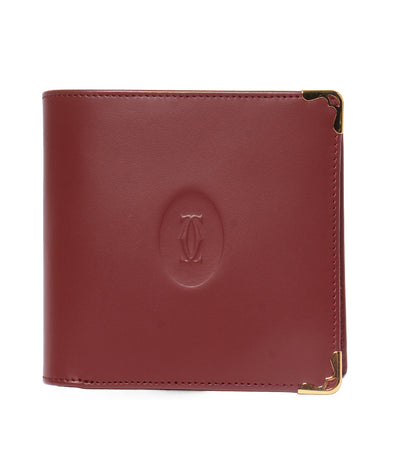 美品 Cartier 二つ折り財布 マスト ドゥ カルティエ メンズ レディース カルティエ