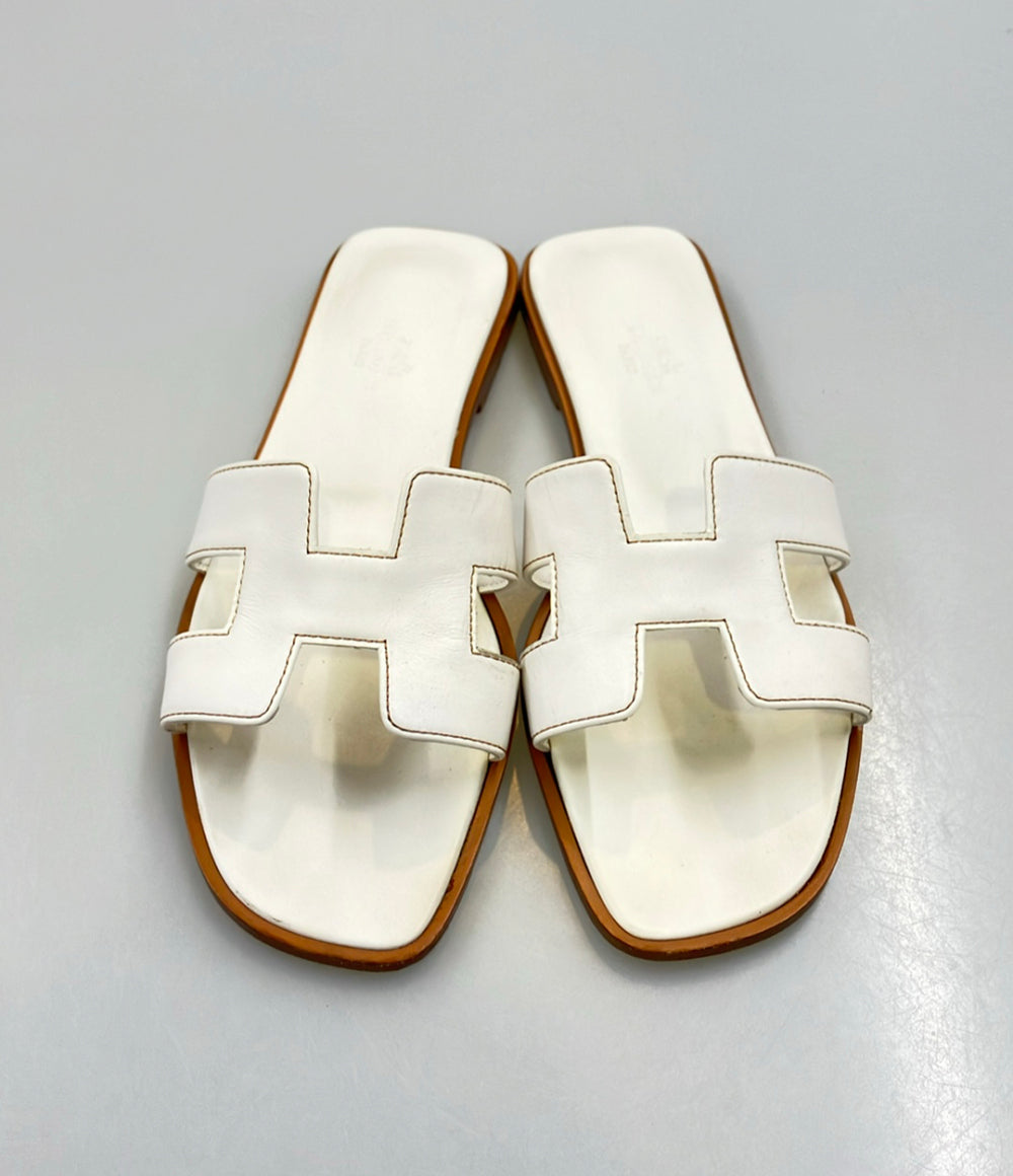 HERMES フラットレザーサンダル オラン レディース SIZE 37 1/2 エルメス